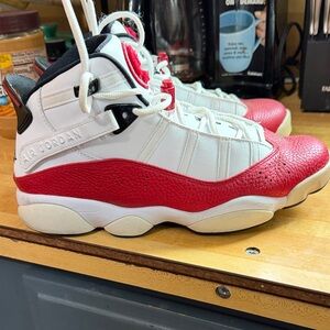 Jordan Men's Sneakers - White and Red